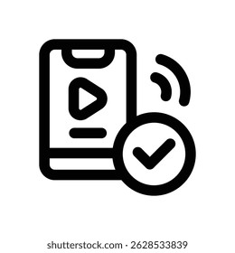 verified line icon. Clean and minimalist vector icon for websites, mobile apps, presentations, and logos. Fully scalable and customizable for any project.