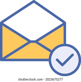 Icono de vector aislado de correo verificado que puede modificar o editar fácilmente

