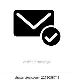 Verified Message and approve icon concept