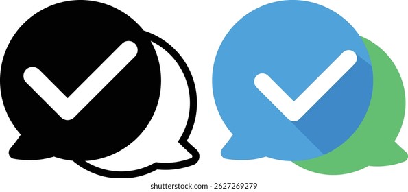 Verified message icon for social media and communication