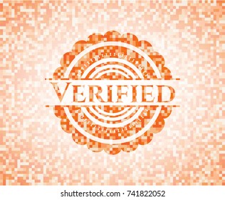 Verified orange mosaic emblem