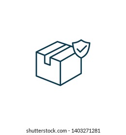 Verified parcel icon in flat design - Vector
