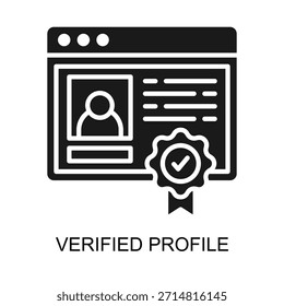 Ilustração do vetor de glifos do ícone Perfil Verificado