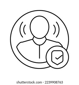 verified profile line icon vector. verified profile sign. isolated contour symbol black illustration