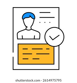 verified profile line icon vector. verified profile sign. isolated symbol illustration
