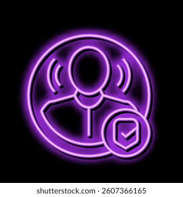 verified profile neon light sign vector. verified profile illustration