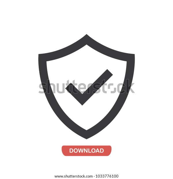 Verified protection icon. Control\
symbol. Privacy pictogram, flat vector sign isolated on white\
background. Simple vector illustration for graphic and web\
design.