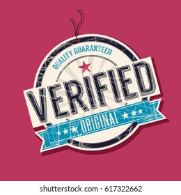 Verified quality guaranteed tag, vector 
