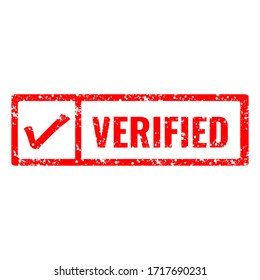Verified red sign. verified square grunge stamp