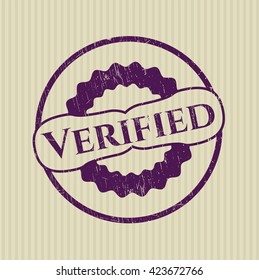 Verified rubber grunge texture stamp
