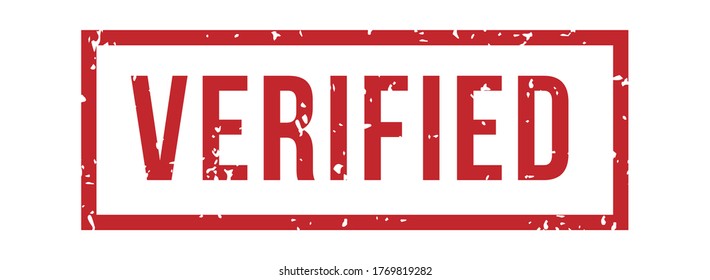 Verified rubber stamp. Isolated vector seal rubber stamp, quality control, approval certified, certificate grunge mark illustration