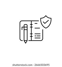 Verified schedule, trusted planning, secure agenda. Pixel perfect, editable stroke vector icon