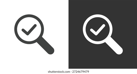 Symbol "Verifizierte Suche". Symbol für durchgezogene Glyphenserie