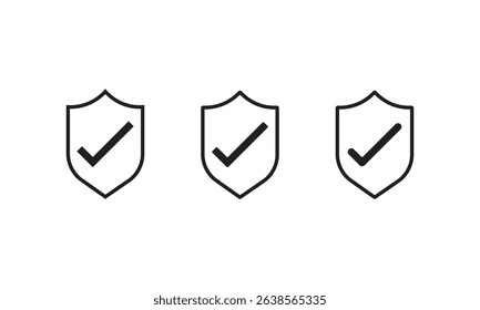 Verified Security Check Mark Symbols Design.