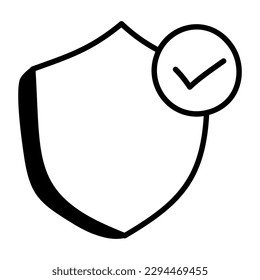 Verified security, a doodle icon with downloadable facility 
