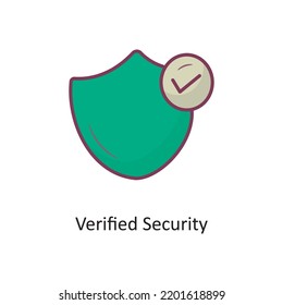 Verified Security Filled outline Icon Design illustration. Media Control Symbol on White background EPS 10 File