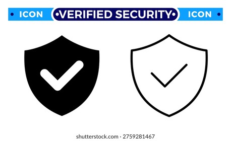Verified Security Protection and Data Safety Guarantee Vector Icon Set