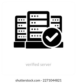 Verified Server and hosting icon concept