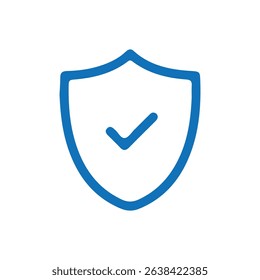 Verified Shield Icon – Check Mark Security Symbol. vector illustration eps 10