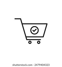 Icono de Carrito de compras verificado ideal para comercio electrónico y minorista