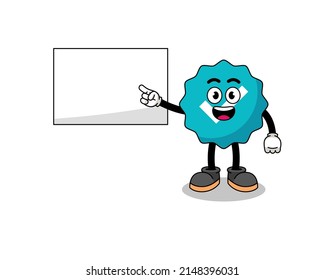 verified sign illustration doing a presentation , character design