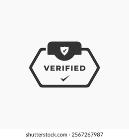 Verified sign vector isolated. Best Official Certified Label for product packaging design element. Elegant verified sign for packaging design element.