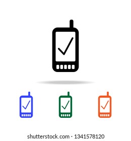 verified smart phone icon. Elements of simple web icon in multi color. Premium quality graphic design icon. Simple icon for websites, web design, mobile app, info graphics