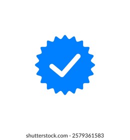 verified social media account icon. approved profile sign, simple flat style, pictogram logo sign symbol vector illustration, isolated on white for mobile app