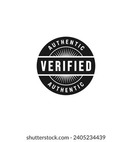 Verified stamp or Authentic label vector isolated. Best verified stamp vector for product packaging design element. Authentic label for packaging design element.