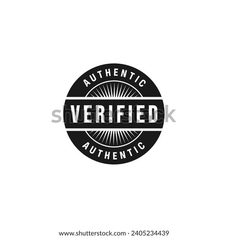 Verified stamp or Authentic label vector isolated. Best verified stamp vector for product packaging design element. Authentic label for packaging design element.