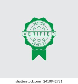 Verified stamp icon vector logo design template