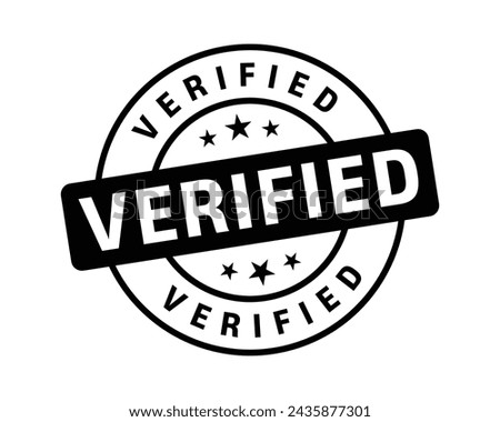 Verified Stamp. Verified Round Sign