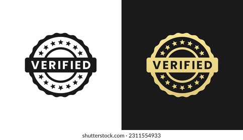 Sello verificado o vector de signo verificado aislado en estilo plano. Mejor vector de sello verificado para el elemento de diseño de empaquetado de productos. Signo verificado para el elemento de diseño de empaquetado.