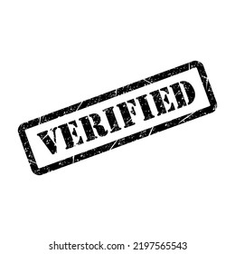 Verifiziertes Stempelsymbol, Etikettenknopf, Textbanner, Vektorgrafik .