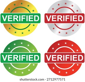 Coleção de Selos Estrela Verificados para Autenticação, Aprovação e Validação de Identidade