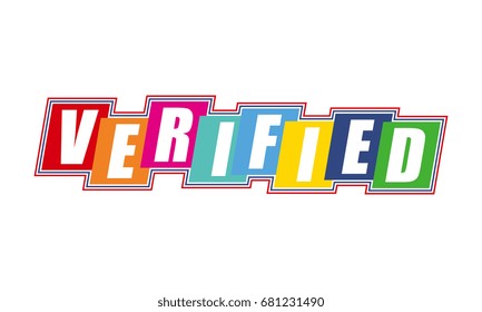 VERIFIED text lettering. vector illustration