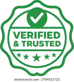 Design de vetor de carimbo verificado e confiável