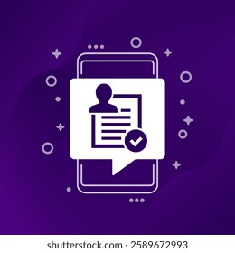 verified user account, KYC icon with a phone