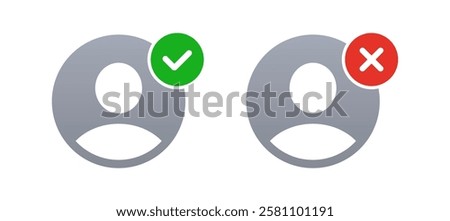 Verified user account sign icon vector design, vector icons.