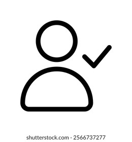Verified User Checklist Icon. Vector Files And Editable Strokes
