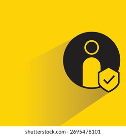 verified user icon with shadow yellow background