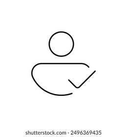 Verified User Icon - Simple, flat vector design representing a confirmed or authenticated user profile. Ideal for web and mobile applications, user interface design, and social media platforms