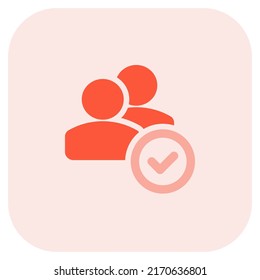 verified user list with a tick mark option layout