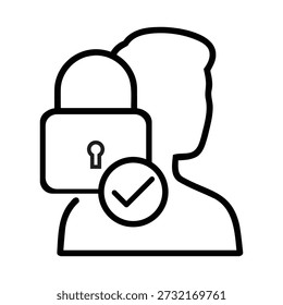 Verified User Privacy Protection Icon Flat Vector Illustration