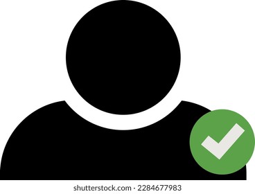 Señal de icono de marca de usuario verificada. Signos y símbolos comerciales.