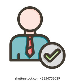 Verified User Vector Thick Line Filled Colors Icon For Personal And Commercial Use.
