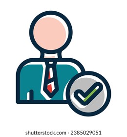 Verified User Vector Thick Line Filled Dark Colors Icons For Personal And Commercial Use.
