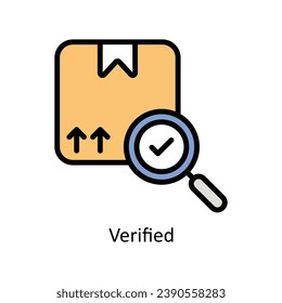 Ilustración de diseño de iconos con contorno vectorial verificado. Símbolo de negocio y administración sobre archivo EPS 10 en fondo blanco