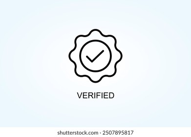 Ilustración verificada del símbolo del símbolo del Vector o del logotipo