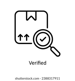Ilustración de diseño de iconos de esquema vectorial verificada. Símbolo de negocio y administración sobre archivo EPS 10 en fondo blanco